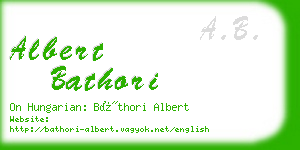 albert bathori business card